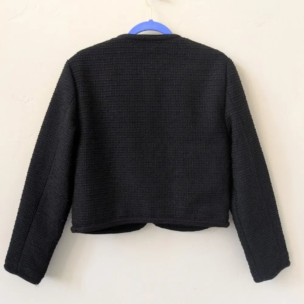 Abercrombie & Fitch Collarless Tweed Blazer Jacket size M - Picture 5 of 5